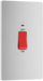 BG Evolve PCDBS72W 45A Double Pole Rectangular Switch with LED Power Indicator - Brushed Steel (White) - westbasedirect.com