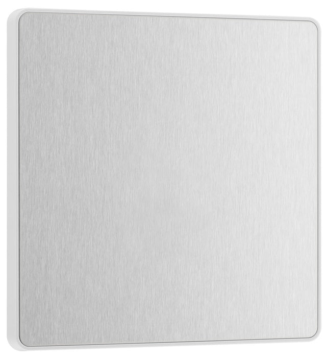 BG Evolve PCDBS94W Single Blank Plate - Brushed Steel (White)