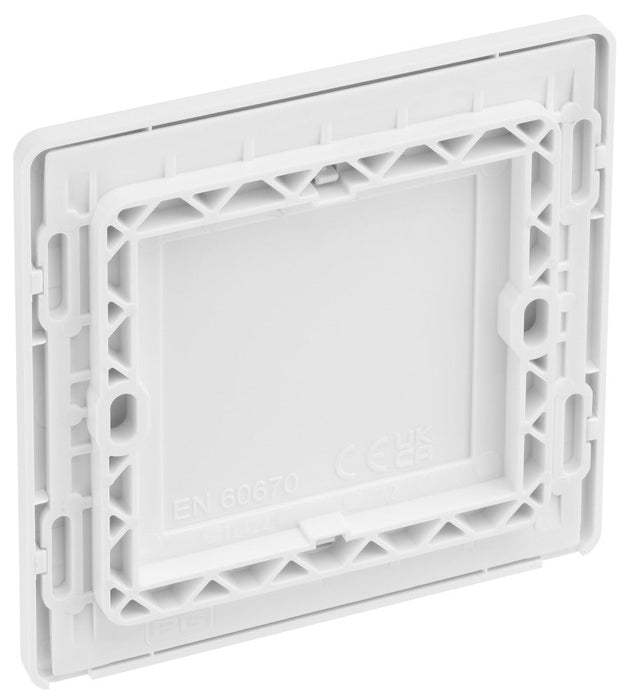 BG Evolve PCDBS94W Single Blank Plate - Brushed Steel (White)