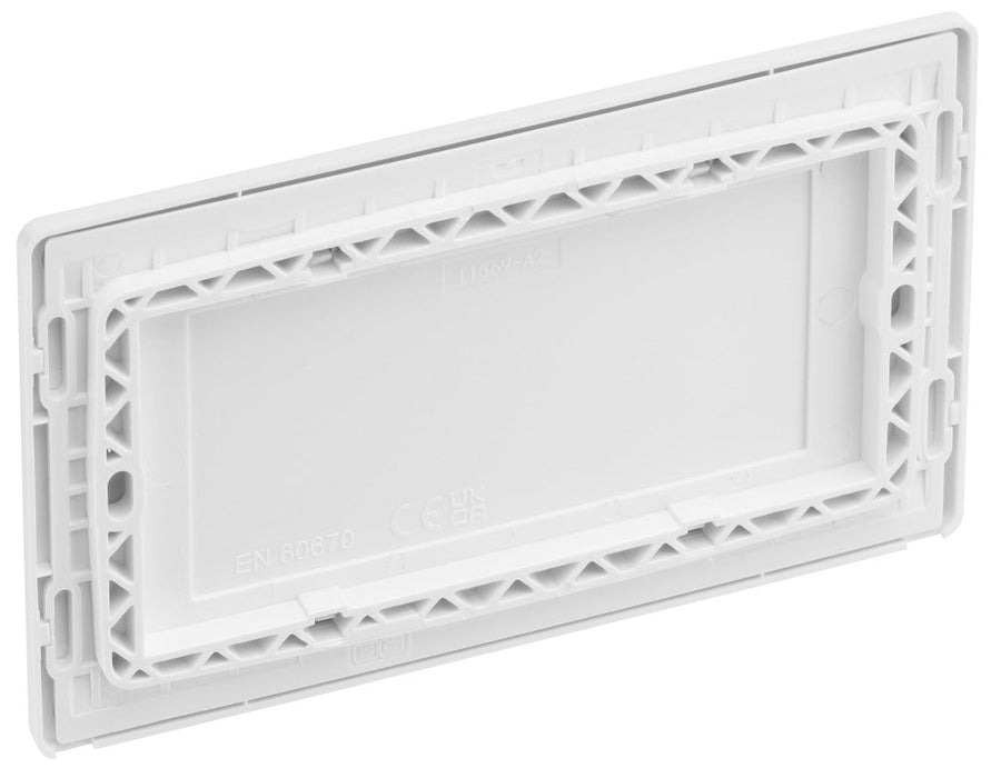 BG Evolve PCDBS95W Double Blank Plate - Brushed Steel (White)