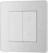 BG Evolve PCDBSTDM2W 2-Way Master 200W Double Touch Dimmer Switch - Brushed Steel (White) - westbasedirect.com