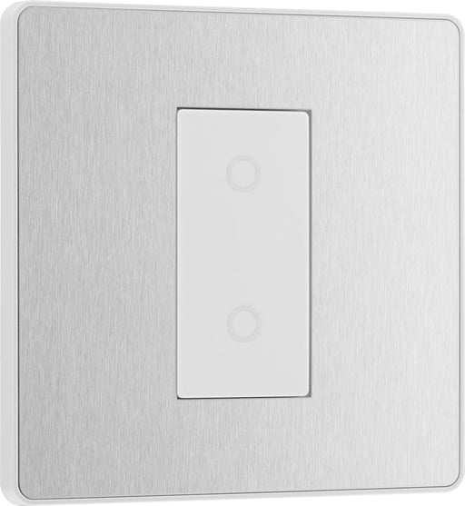 BG Evolve PCDBSTDS1W 2-Way Secondary 200W Single Touch Dimmer Switch - Brushed Steel (White) - westbasedirect.com
