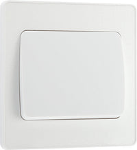 BG Evolve PCDCL12WW 20A 16AX 2 Way Single Light Switch, Wide Rocker - Pearlescent White (White)