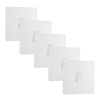 BG Evolve PCDCL12Wx5 20A 16AX 2 Way Single Light Switch - Pearlescent White (White) (5 Pack)