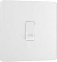 BG Evolve PCDCL14W 10A Single Press Switch - Pearlescent White (White)