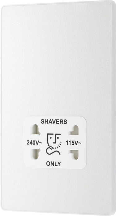 BG Evolve PCDCL20W 115/240V Dual Voltage Shaver Socket - Pearlescent White (White) - westbasedirect.com