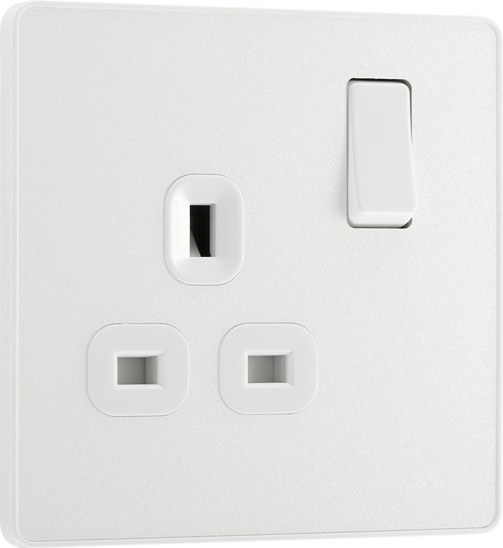 BG Evolve PCDCL21W 13A Single Switched Power Socket - Pearlescent Whit ...