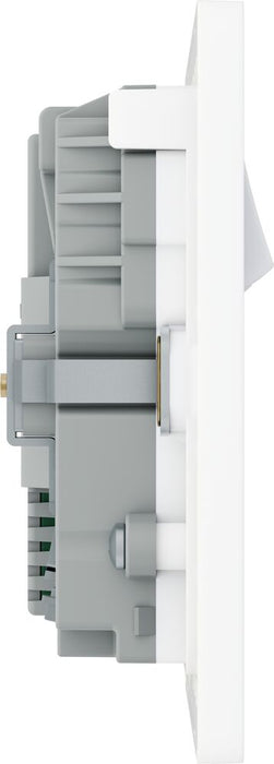BG Evolve PCDCL22UCC22W 13A Double Switched Power Socket + 2xUSB-C (22W) - Pearlescent White (White)