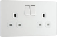 BG Evolve PCDCL22W 13A Double Switched Power Socket - Pearlescent White (White)