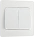 BG Evolve PCDCL42WW 20A 16AX 2 Way Double Light Switch, Wide Rocker - Pearlescent White (White) - westbasedirect.com