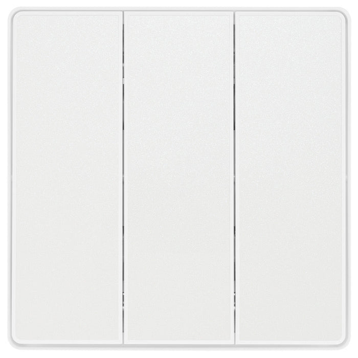 BG Evolve PCDCL43EW 20A 16AX 2 Way Triple Light Switch, Edge to Edge Rocker - Pearlescent White (White) - westbasedirect.com