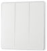 BG Evolve PCDCL43EW 20A 16AX 2 Way Triple Light Switch, Edge to Edge Rocker - Pearlescent White (White) - westbasedirect.com