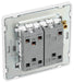 BG Evolve PCDCL43EW 20A 16AX 2 Way Triple Light Switch, Edge to Edge Rocker - Pearlescent White (White) - westbasedirect.com