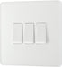 BG Evolve PCDCL43W 20A 16AX 2 Way Triple Light Switch - Pearlescent White (White) - westbasedirect.com