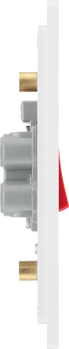 BG Evolve PCDCL72W 45A Double Pole Rectangular Switch with LED Power Indicator - Pearlescent White (White) - westbasedirect.com