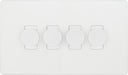 BG Evolve PCDCL84W 2-Way Trailing Edge LED 200W Quadruple Dimmer Switch Push On/Off - Pearlescent White (White) - westbasedirect.com