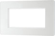 BG Evolve PCDCLEMR4W Quadruple Rectangular Front Plate (100 x 50) - Pearlescent White (White) - westbasedirect.com