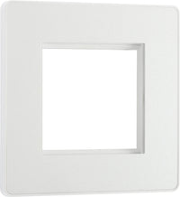 BG Evolve PCDCLEMS2W Twin Euro Module Aperture Single Front Plate (50 x 50) - Pearlescent White (White)
