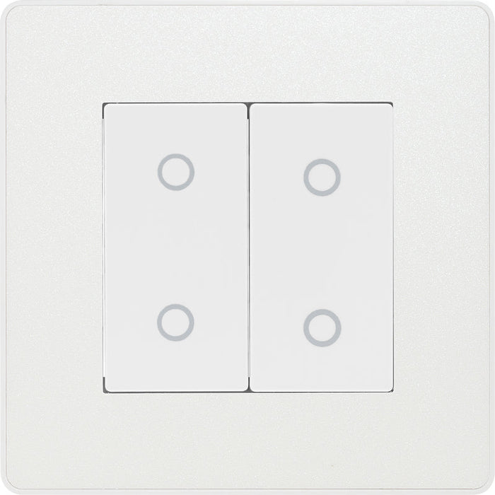 BG Evolve PCDCLTDM2W 2-Way Master 200W Double Touch Dimmer Switch - Pearlescent White (White) - westbasedirect.com