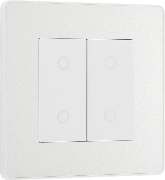 BG Evolve PCDCLTDS2W 2-Way Secondary 200W Double Touch Dimmer Switch - Pearlescent White (White) - westbasedirect.com