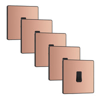 BG Evolve PCDCP12Bx5 20A 16AX 2 Way Single Light Switch - Polished Copper (Black) (5 Pack)