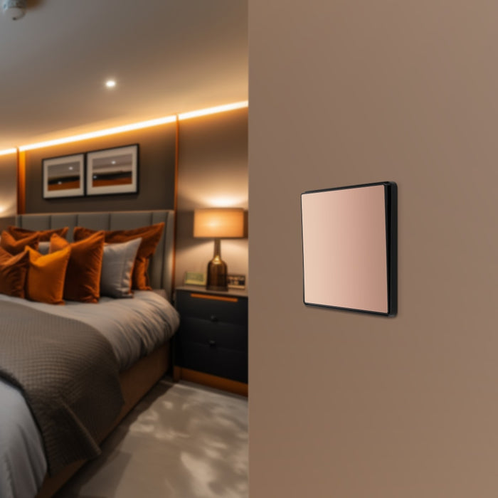 BG Evolve PCDCP12EB 20A 16AX 2 Way Single Light Switch, Edge to Edge Rocker - Polished Copper (Black) - westbasedirect.com