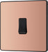 BG Evolve PCDCP13B 20A 16AX Single Intermediate Light Switch - Polished Copper (Black) - westbasedirect.com