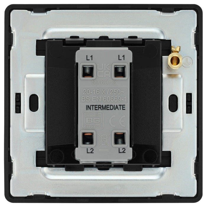 BG Evolve PCDCP13EB 20A 16AX 2 Way Single Intermediate Light Switch, Edge to Edge Rocker - Polished Copper (Black) - westbasedirect.com