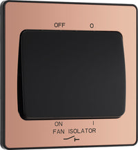 BG Evolve PCDCP15B 10A Triple Pole Fan Isolator Switch - Polished Copper (Black)