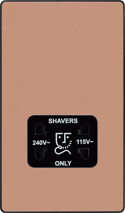 BG Evolve PCDCP20B 115/240V Dual Voltage Shaver Socket - Polished Copper (Black) - westbasedirect.com