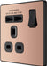 BG Evolve PCDCP21U2B 13A Single Switched Power Socket + 2xUSB(2.1A) - Polished Copper (Black) - westbasedirect.com