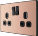 BG Evolve PCDCP22B 13A Double Switched Power Socket - Polished Copper (Black) - westbasedirect.com