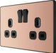 BG Evolve PCDCP22B 13A Double Switched Power Socket - Polished Copper (Black) (5 Pack) - westbasedirect.com