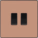 BG Evolve PCDCP42B 20A 16AX 2 Way Double Light Switch - Polished Copper (Black) - westbasedirect.com