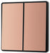 BG Evolve PCDCP42EB 20A 16AX 2 Way Double Light Switch, Edge to Edge Rocker - Polished Copper (Black) - westbasedirect.com