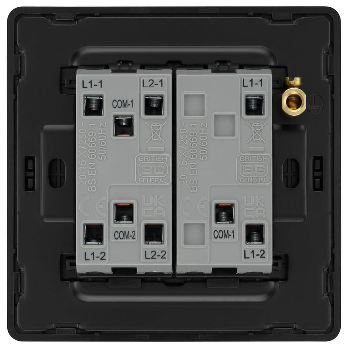 BG Evolve PCDCP43EB 20A 16AX 2 Way Triple Light Switch, Edge to Edge Rocker - Polished Copper (Black) - westbasedirect.com