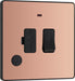 BG Evolve PCDCP52B 13A Switched Fused Connection Unit with Power LED Indicator & Flex Outlet - Polished Copper (Black) - westbasedirect.com