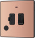 BG Evolve PCDCP52B 13A Switched Fused Connection Unit with Power LED Indicator & Flex Outlet - Polished Copper (Black) - westbasedirect.com