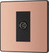 BG Evolve PCDCP60B Single Socket for TV or FM Co-Axial Aerial Connection - Polished Copper (Black) - westbasedirect.com