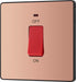 BG Evolve PCDCP74B 45A Double Pole Square Switch with LED Power Indicator - Polished Copper (Black) - westbasedirect.com