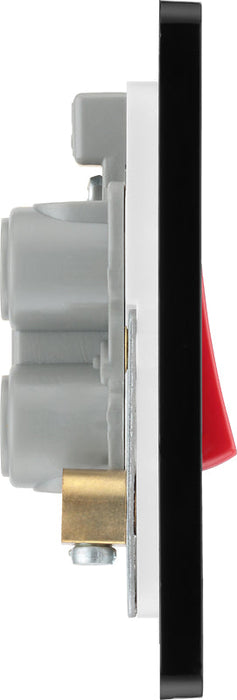 BG Evolve PCDCP74B 45A Double Pole Square Switch with LED Power Indicator - Polished Copper (Black) - westbasedirect.com