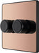 BG Evolve PCDCP82B 2-Way Trailing Edge LED 200W Double Dimmer Switch Push On/Off - Polished Copper (Black) - westbasedirect.com