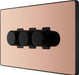 BG Evolve PCDCP83B 2-Way Trailing Edge LED 200W Triple Dimmer Switch Push On/Off - Polished Copper (Black) - westbasedirect.com