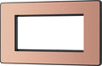 BG Evolve PCDCPEMR4B Quadruple Rectangular Front Plate (100 x 50) - Polished Copper (Black) - westbasedirect.com
