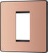 BG Evolve PCDCPEMS1B Single Euro Module Front Plate (25 x 50) - Polished Copper (Black) - westbasedirect.com