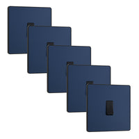 BG Evolve PCDDB12Bx5 20A 16AX 2 Way Single Light Switch - Matt Blue (Black) (5 Pack)
