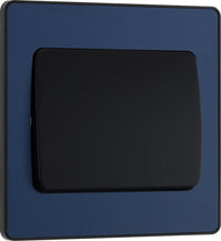 BG Evolve PCDDB12WB 20A 16AX 2 Way Single Light Switch, Wide Rocker - Matt Blue (Black)