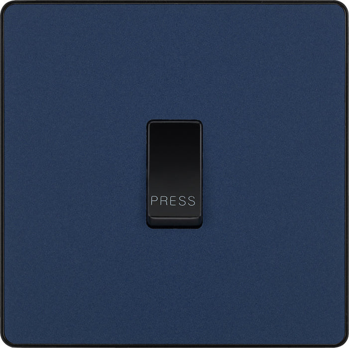 BG Evolve PCDDB14B 10A Single Press Switch - Matt Blue (Black) - westbasedirect.com