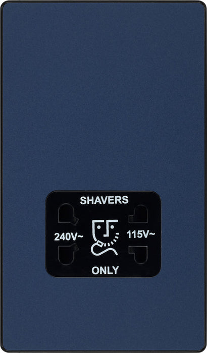 BG Evolve PCDDB20B 115/240V Dual Voltage Shaver Socket - Matt Blue (Black) - westbasedirect.com