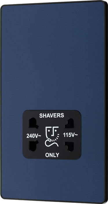 BG Evolve PCDDB20B 115/240V Dual Voltage Shaver Socket - Matt Blue (Black) - westbasedirect.com